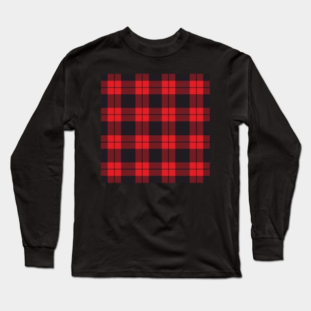 Buffalo Plaid Checkered Christmas Holiday Pattern Long Sleeve T-Shirt by ilhnklv